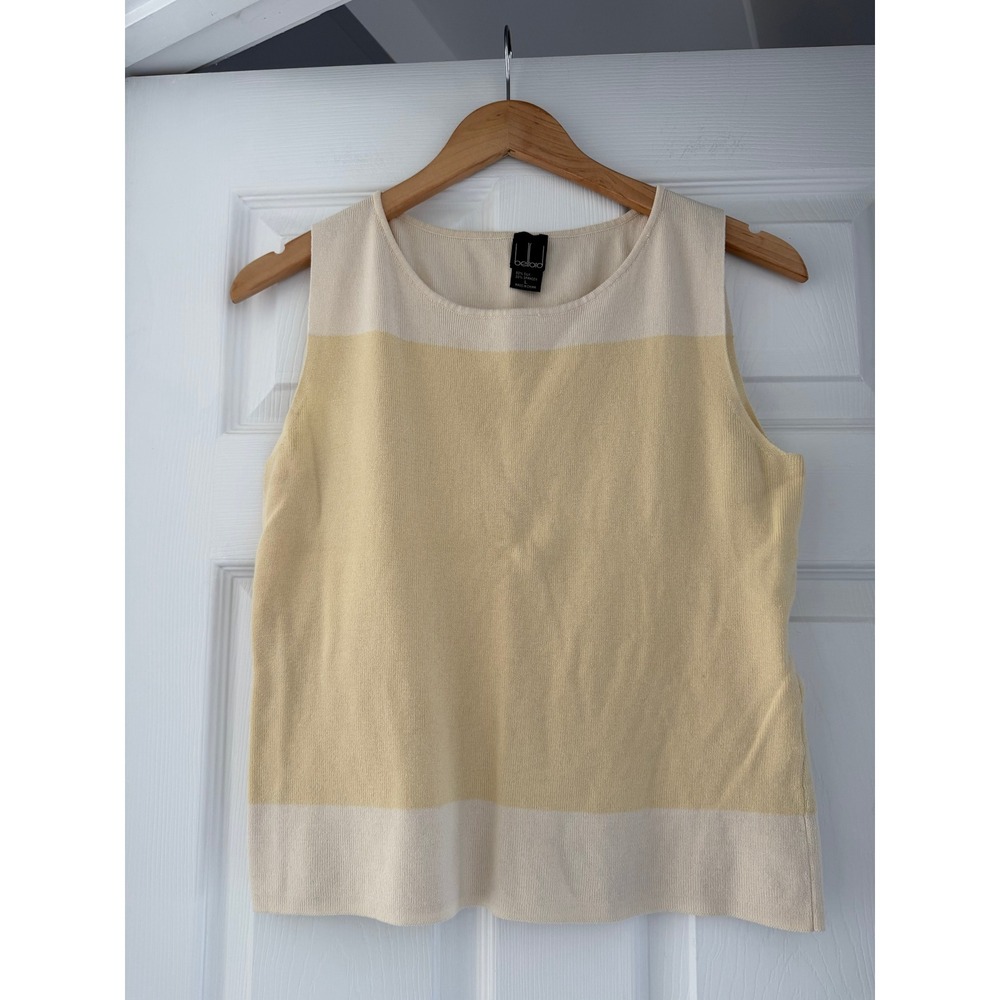 Vintage Silk Butter Yellow Womens Sleeveless 90s Blouse